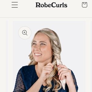 🎀NWT RobeCurls Heatless Curling Headband - Cream